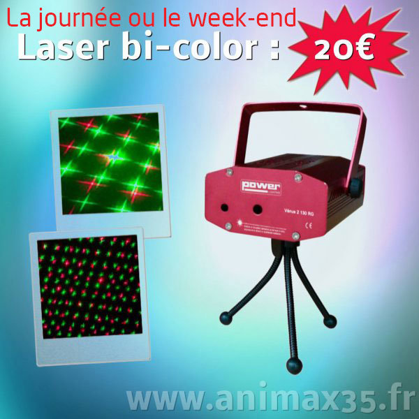 Location éclairage - laser bi-color - Rennes - Bretagne