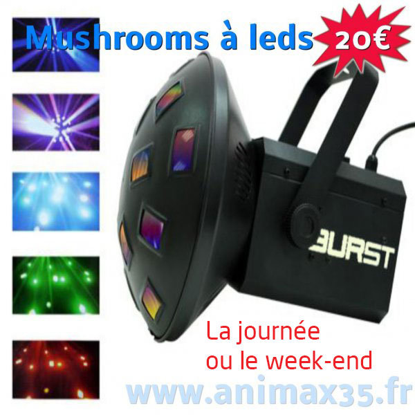 Location éclairage Mushroom à leds Rennes Bretagne