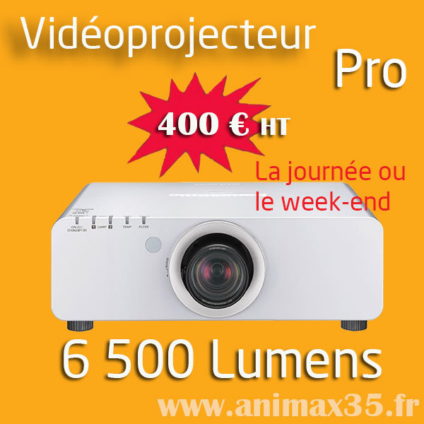 Location de vidéoprojecteur Saint Sébastien sur Loire - 6 500 lumens - Animax35