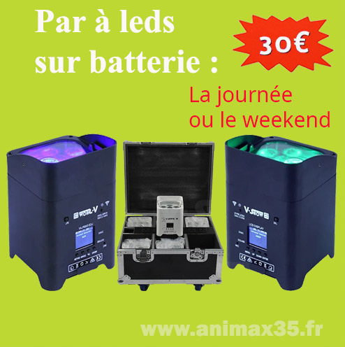 Location décoration lumineuse - par à leds sur batterie - Rennes - Bretagne