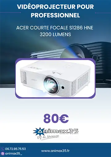 Vidéoprojecteur Acer S1266Hne courte focale – Parfait pour conférence et petite salle – Location Animax 35