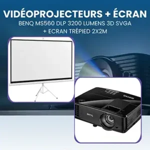 Vidéoprojecteur + écran Benq 3200 Lumens