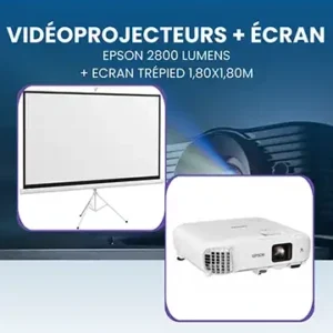 Vidépojecteur + Ecran – Epson 2800 Lumens