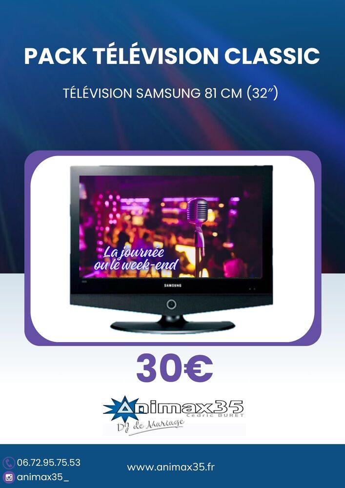 Télé Full HD en location pour diffusion vidéo ou présentation lors d’un événement en Bretagne
